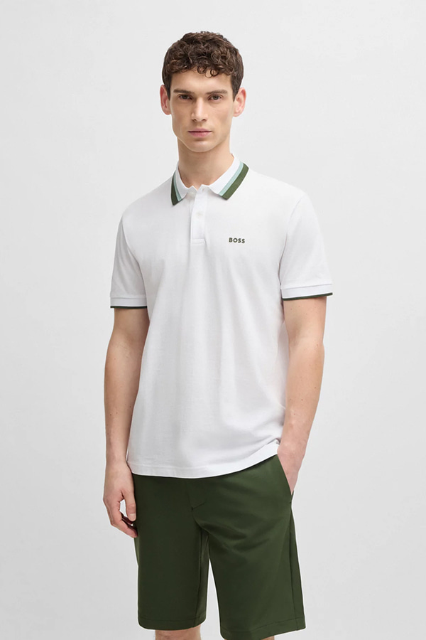 ΑΝΔΡΙΚΗ ΜΠΛΟΥΖΑ POLO BOSS - 100 ΛΕΥΚΟ